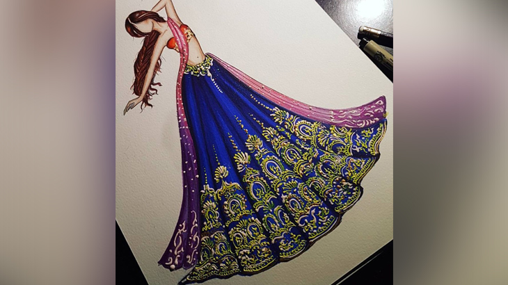 Lehenga Sketch PNG Transparent Images Free Download  Vector Files  Pngtree