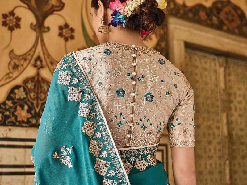 button down back saree blouse