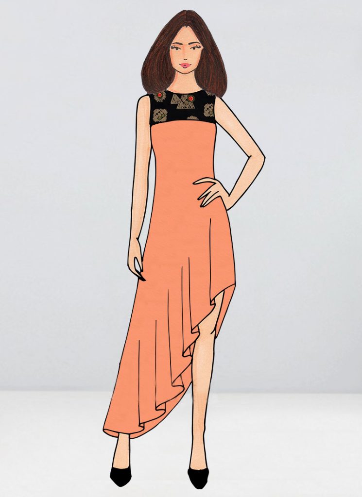 Make Lovely High Low Kurtis through Fashion Illustration