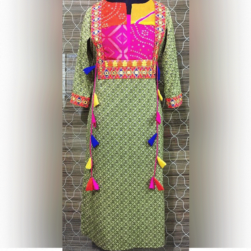 Kurta Sets & Suits | Pakistani Embroided Patch Work Kurti Dupatta | Freeup