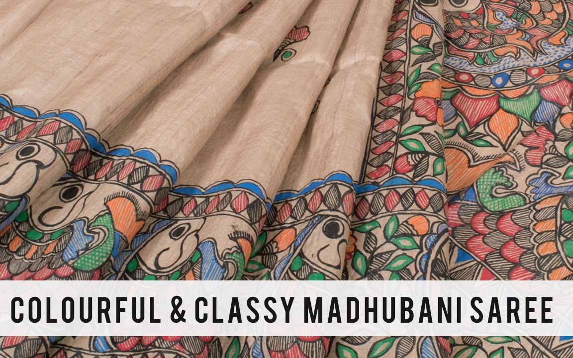 Buy Madhubani painting saree at Amazon.in