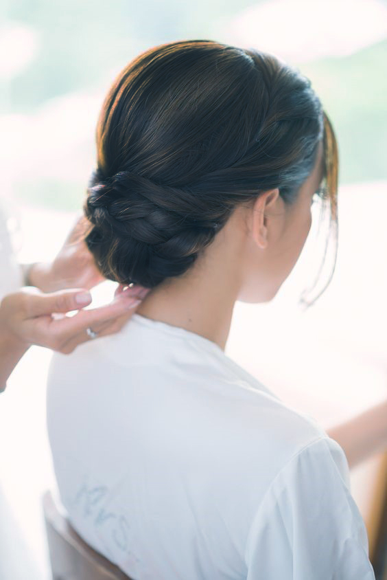 elegant low braided bun elegant low braided bun