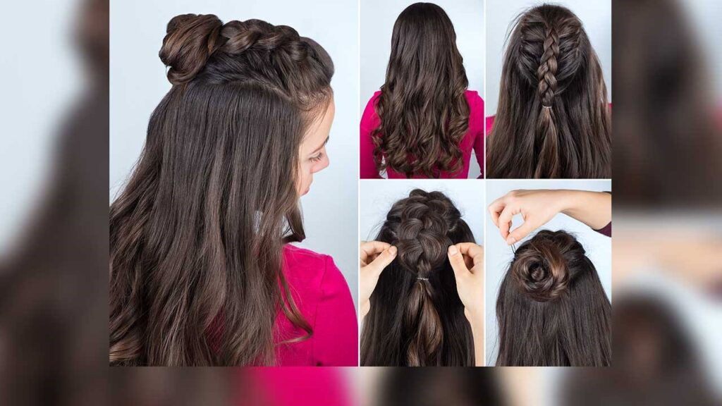 half top knot hairstyle. half top knot hairstyle.