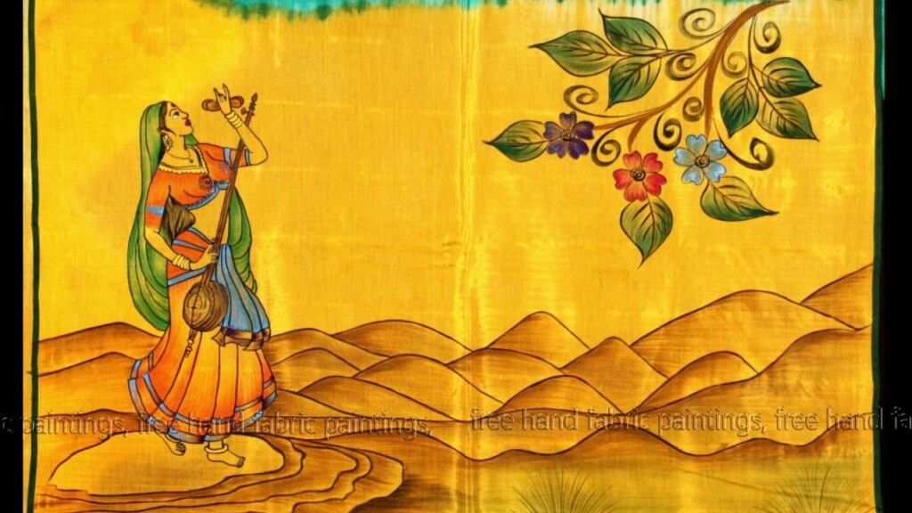 Indian hand paintings on fabrics Indian hand paintings on fabrics