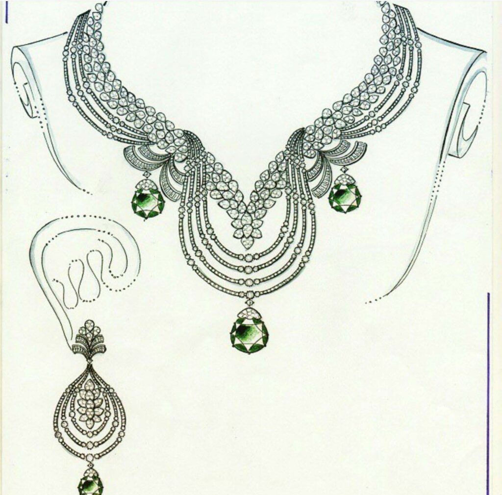 jewellery set drawing jewellery set drawing