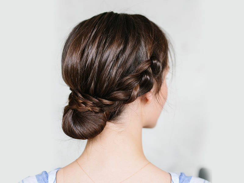 low braided bun low braided bun