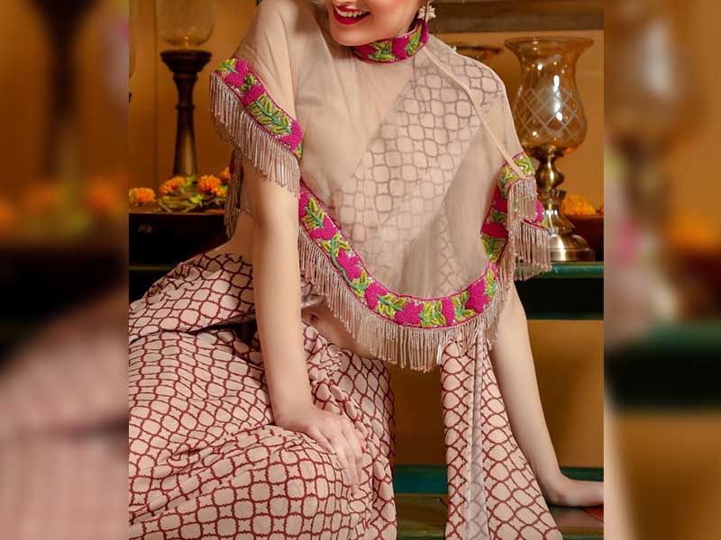 Saree with Cape Blouse Saree with Cape Blouse