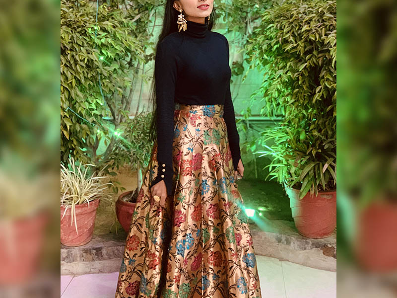 Turtle Neck Top and Lehenga Turtle Neck Top and Lehenga