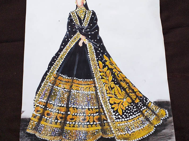 fashion illustration sketches indian