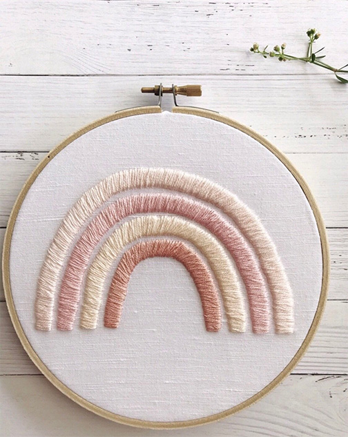 rainbow hoop embroidery
