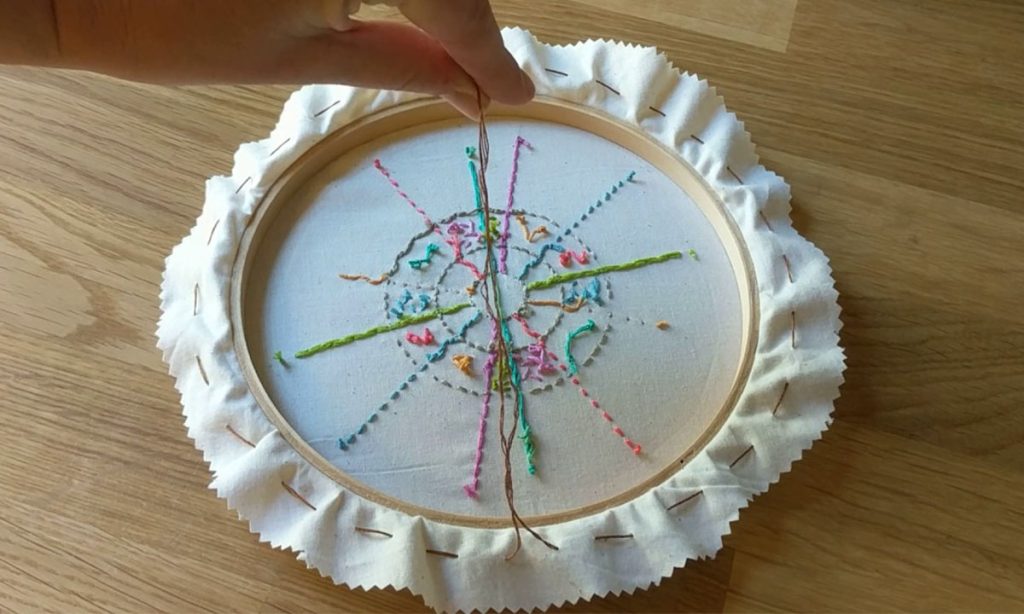 embroidery fabric mounting