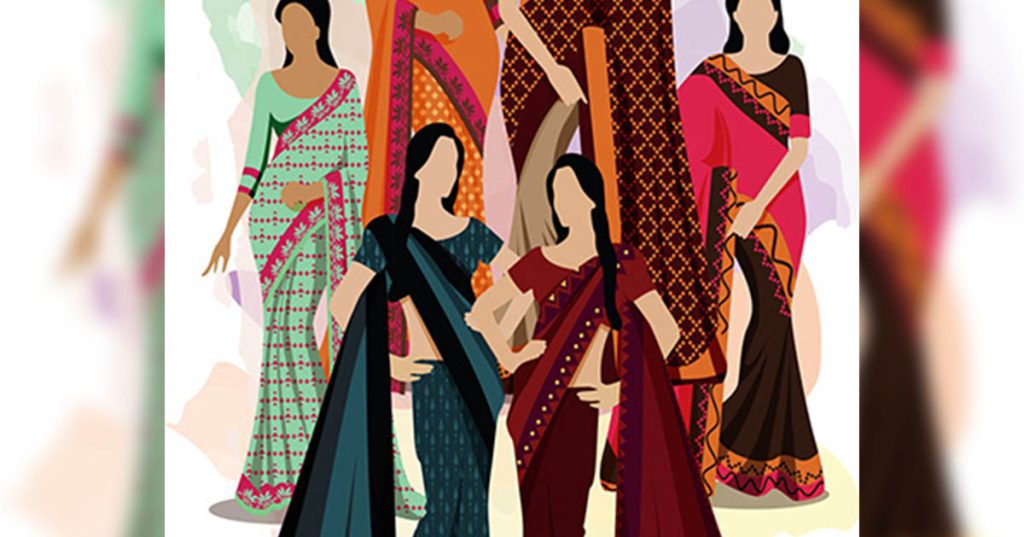 Indian Saree Fashion Illustration