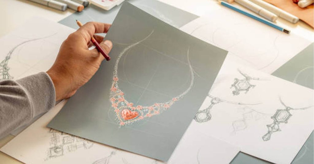 How To Draw Necklace Design? - jewellery design sketch