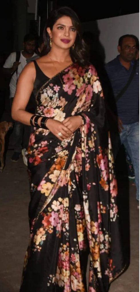 PRIYANKA CHOPRA IN A STUNNING BLACK SAREE PRIYANKA CHOPRA IN A STUNNING BLACK SAREE