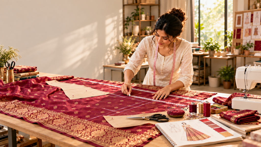 how to stitch a lehenga from a saree how to stitch a lehenga from a saree