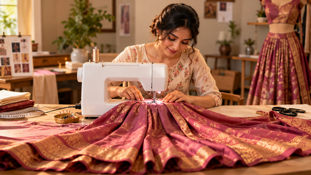 how to stitch a lehenga from a saree how to stitch a lehenga from a saree